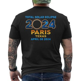 Paris Texas Eclipse 2024 Total Solar Eclipse Men's T-shirt Back Print | Mazezy