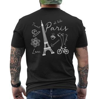 Paris Travel City Love Eiffel Tower Men's T-shirt Back Print - Monsterry DE