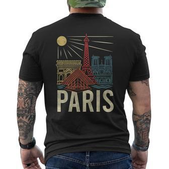Paris Vacation France Holiday Eiffel Tower Love Paris Men's T-shirt Back Print - Seseable