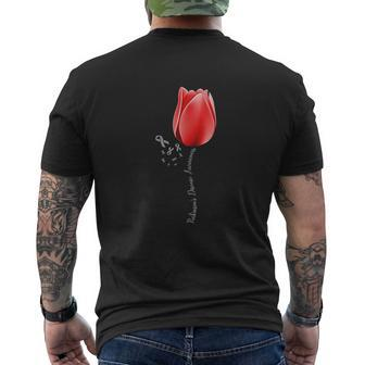 Parkinson Disease Awareness Tulip Mens Back Print T-shirt - Thegiftio UK