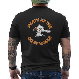 Party At The Goat House Mens Back Print T-shirt - Seseable