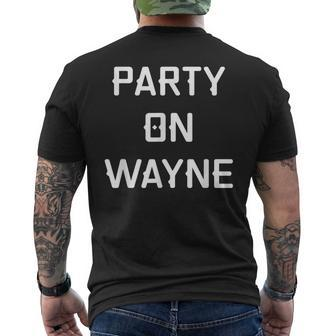 Party On Wayne Drinking Men's T-shirt Back Print - Monsterry
