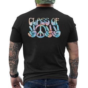 Pastel Tie Dye Peace Sign Hands Senior Class Of 2022 Men's T-shirt Back Print - Monsterry CA