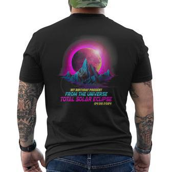 Pastel Vaporwave Total Solar Eclipse Apr 8 2024 Birthday Men's T-shirt Back Print | Mazezy
