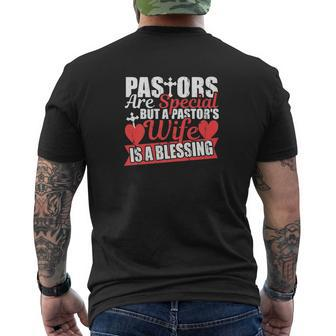 Pastors Wife Blessing Christian Church Jesus Faith Mens Back Print T-shirt - Thegiftio UK