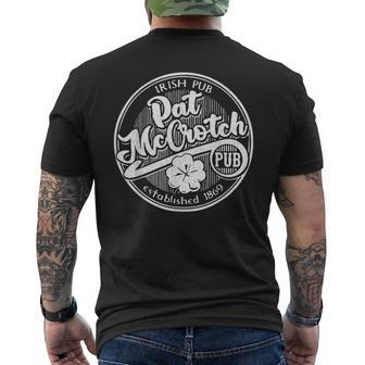 Pat Mccrotch Irish Pub St Patrick's Day Dirty Adult Men's T-shirt Back Print | Mazezy
