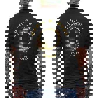 Path Of Totality Solar Eclipse In Ohio April 8 2024 Oh Men's T-shirt Back Print - Seseable