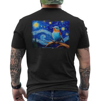 Patience Bluebird Of Happiness Blue Bird Eastern Bluebird Men's T-shirt Back Print | Mazezy