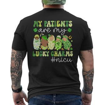 My Patients Are My Lucky Charms Nicu St Patrick's Day Men's T-shirt Back Print | Mazezy