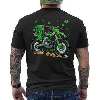 Patrick's Day Dirt Bike Shamrocks Lucky Patrick's Day Coin Men's T-shirt Back Print - Thegiftio UK