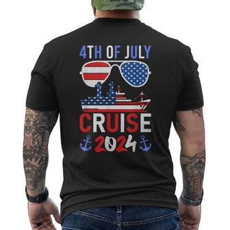 Patriotic 4Th Of July Cruise 2024 Family Squad Matching Men's T-shirt Back Print - Monsterry AU