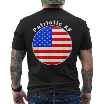Patriotic Af American Flag Circle Men's T-shirt Back Print - Monsterry
