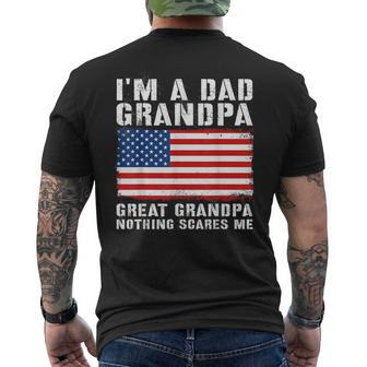 Patriotic American Flag Dad Grandpa Great Grandpa Graphic Men's T-shirt Back Print - Monsterry UK