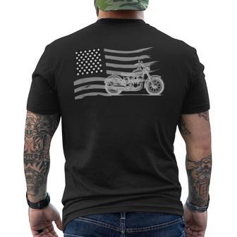 Patriotic Biker Flag American Pride Motorcycle Men's T-shirt Back Print - Monsterry