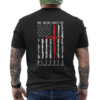 Patriotic Christian Blessed One Nation Under God Mens Back Print T-shirt - Thegiftio UK