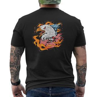 Patriotic Eagle American Flag Usa Veteran's Mens Back Print T-shirt | Mazezy