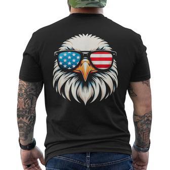 Patriotic Eagle Red White Blue Usa Flag Eagle 4Th Of July Men's T-shirt Back Print - Monsterry CA