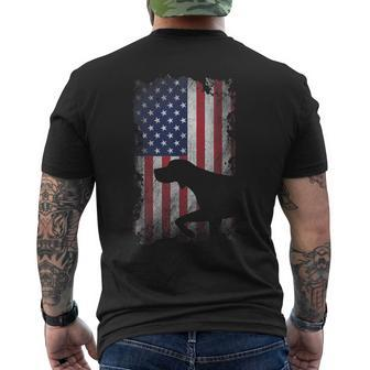 Patriotic German Shorthaired Pointer American Flag Gsp Dog Men's T-shirt Back Print - Monsterry