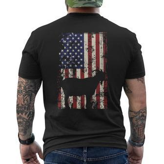 Patriotic Goat 4Th Of July American Flag Men's T-shirt Back Print | Mazezy