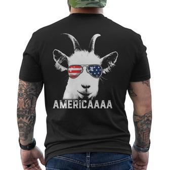 Patriotic Goat 4Th Of July Boys Goat Americaaa Men's T-shirt Back Print | Mazezy