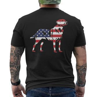 Patriotic Labrador Retriever Wearing Usa Flag 4Th July Men's T-shirt Back Print | Mazezy