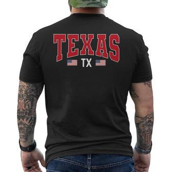 Patriotic Texas Tx Usa Flag Vintage Texan Texas Men's T-shirt Back Print - Monsterry DE