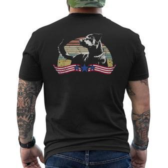 Patriotic Usa Flag Black Labrador For Lab Owners Men's T-shirt Back Print - Monsterry
