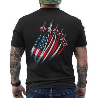 Patriotic Usa Flag Fighter Jets Boys 4Th Of July Men's T-shirt Back Print - Monsterry CA