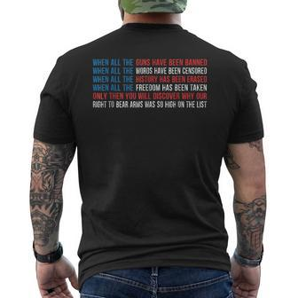 Patriotic When All The Guns Have Been Banned Men's T-shirt Back Print - Thegiftio UK