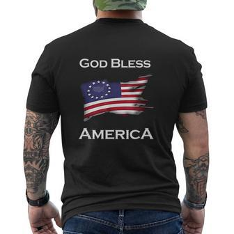 Patriotism Betsy Ross Flag God Bless America Men Patriotic Mens Back Print T-shirt - Thegiftio