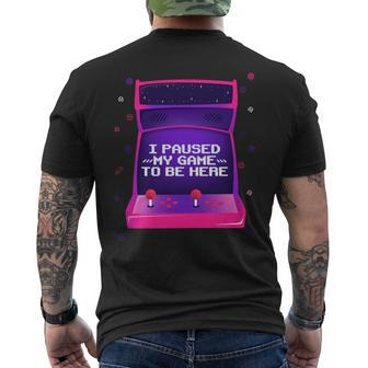 I Paused My Game To Be Here Video Gamer Retro Vintage Men's T-shirt Back Print - Monsterry DE