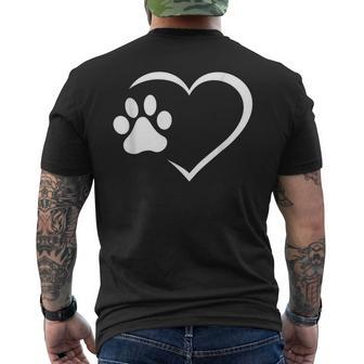 Paw Heart Pet Lover Men's T-shirt Back Print - Monsterry UK