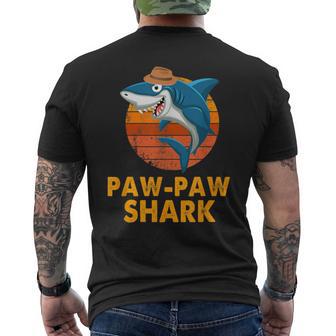 Paw-Paw Shark Vintage Papa Grandpa Father's Day Men's T-shirt Back Print - Monsterry DE