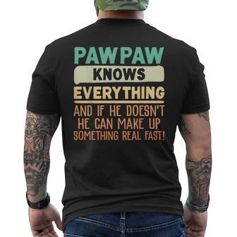 Pawpaw Knows Everything 60Th Father's Day Men's T-shirt Back Print - Monsterry DE