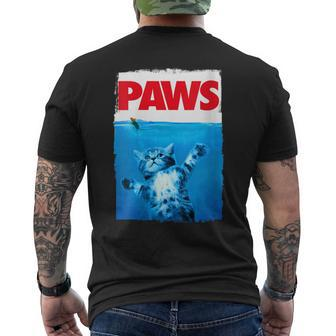Paws Cat And Mouse Top Cute Cat Lover Parody Top Men's T-shirt Back Print - Monsterry CA