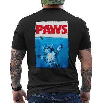 Paws Cat And Mouse Top Cute Cat Lover Parody Top Men's T-shirt Back Print - Thegiftio UK