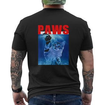Paws Cat Arody For Shark And Cat Lovers Mens Back Print T-shirt - Thegiftio UK