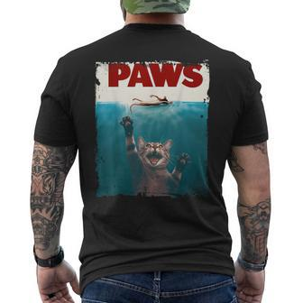 Paws Kitten Meow Parody Cat Lover Cute Cat Men's T-shirt Back Print - Monsterry
