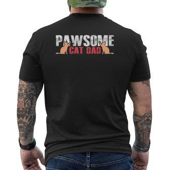 Pawsome Vintage Best Cat Dad Ever Cat Daddy Mens Back Print T-shirt | Mazezy