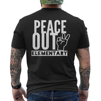 Peace Out Elementary School Off To Middle School Men's T-shirt Back Print - Monsterry