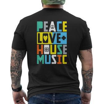 Peace Love Edm Print Techno Festival House Music Mens Back Print T-shirt - Thegiftio UK