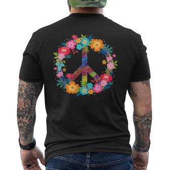 Peace Love Hippie Costume Tie Die 60S 70S Men's T-shirt Back Print - Monsterry