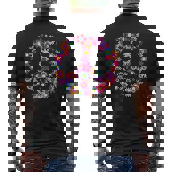 Peace Love Hippie Costume Tie Die 60S 70S Yoga Outfit Men's T-shirt Back Print - Monsterry