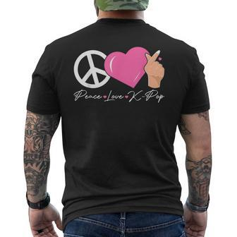 Peace Love K-Pop Cute Kpop Music Anime Lover Men's T-shirt Back Print - Seseable