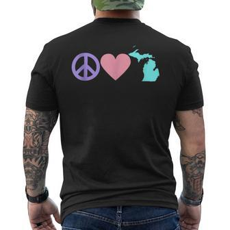 Peace Love Michigan Men's T-shirt Back Print - Monsterry UK