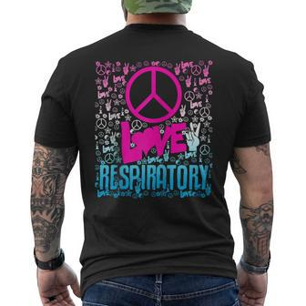 Peace Love Respiratory Hippie Respiratory Therapist Therapy Zip Hoodie Mens Back Print T-shirt - Thegiftio UK