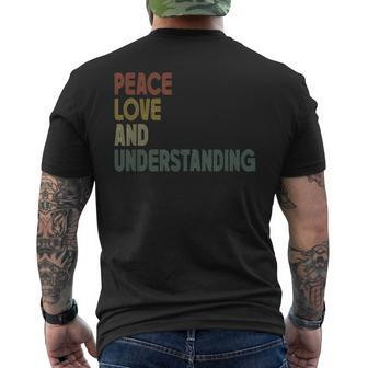 Peace Love And Understanding Inspirational Quote Retro Men's T-shirt Back Print - Monsterry AU