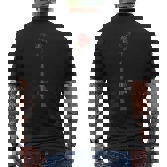 Make Peace Not War Gun With Rose Men's T-shirt Back Print - Monsterry