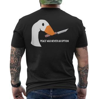 Peace Was Never An Option Goose Men's T-shirt Back Print - Thegiftio UK