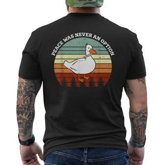 Peace Was Never An Option Goose Meme Men's T-shirt Back Print - Monsterry CA